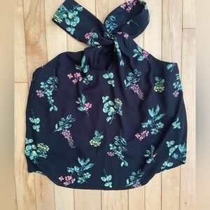Abercrombie & Fitch black and floral halter top.